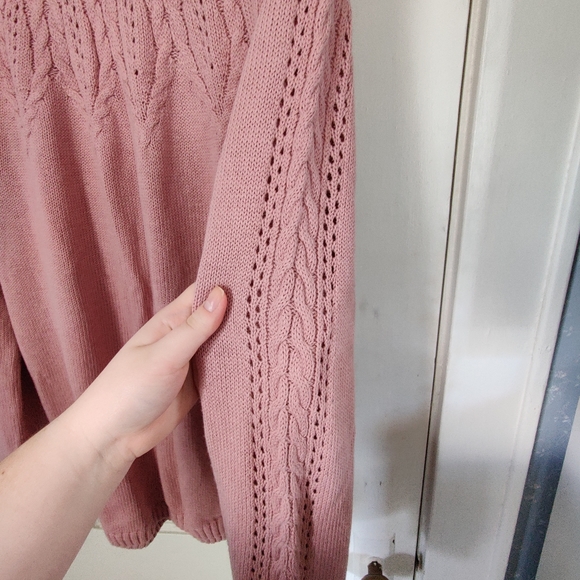 NWOT Pink Knit Sweater - Picture 3 of 6